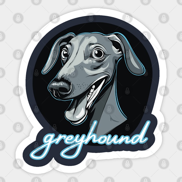 Greyhound - Neon Retro Sticker by TuncGK
